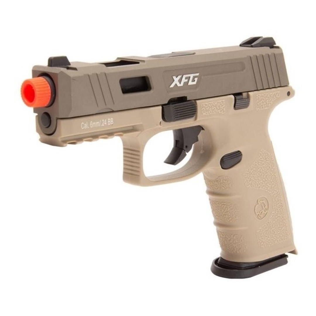PISTOLA DE AIRSOFT A GÁS GBB ICS XFG TAN Hawk Airsoft