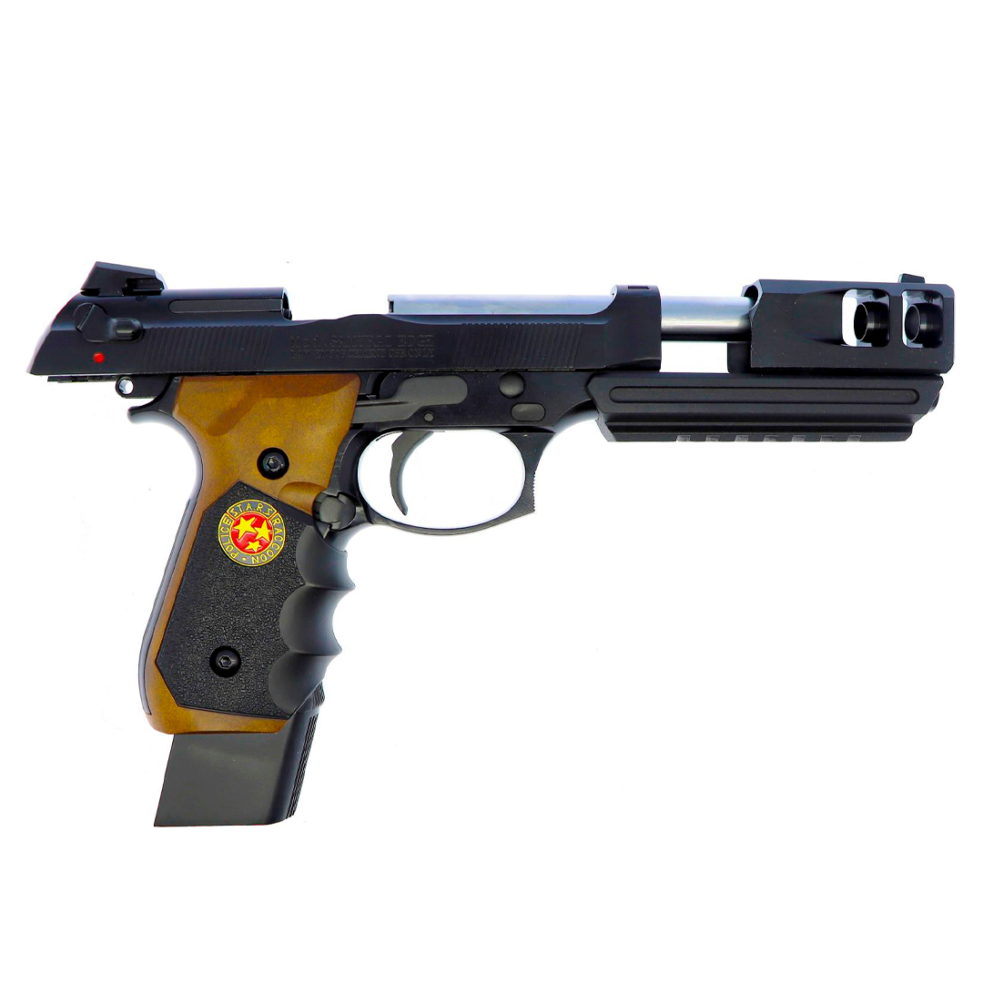 PISTOLA DE AIRSOFT WE GBB M92SER BIOHAZARD EXTENDED BROWN SAMURAI EDGE