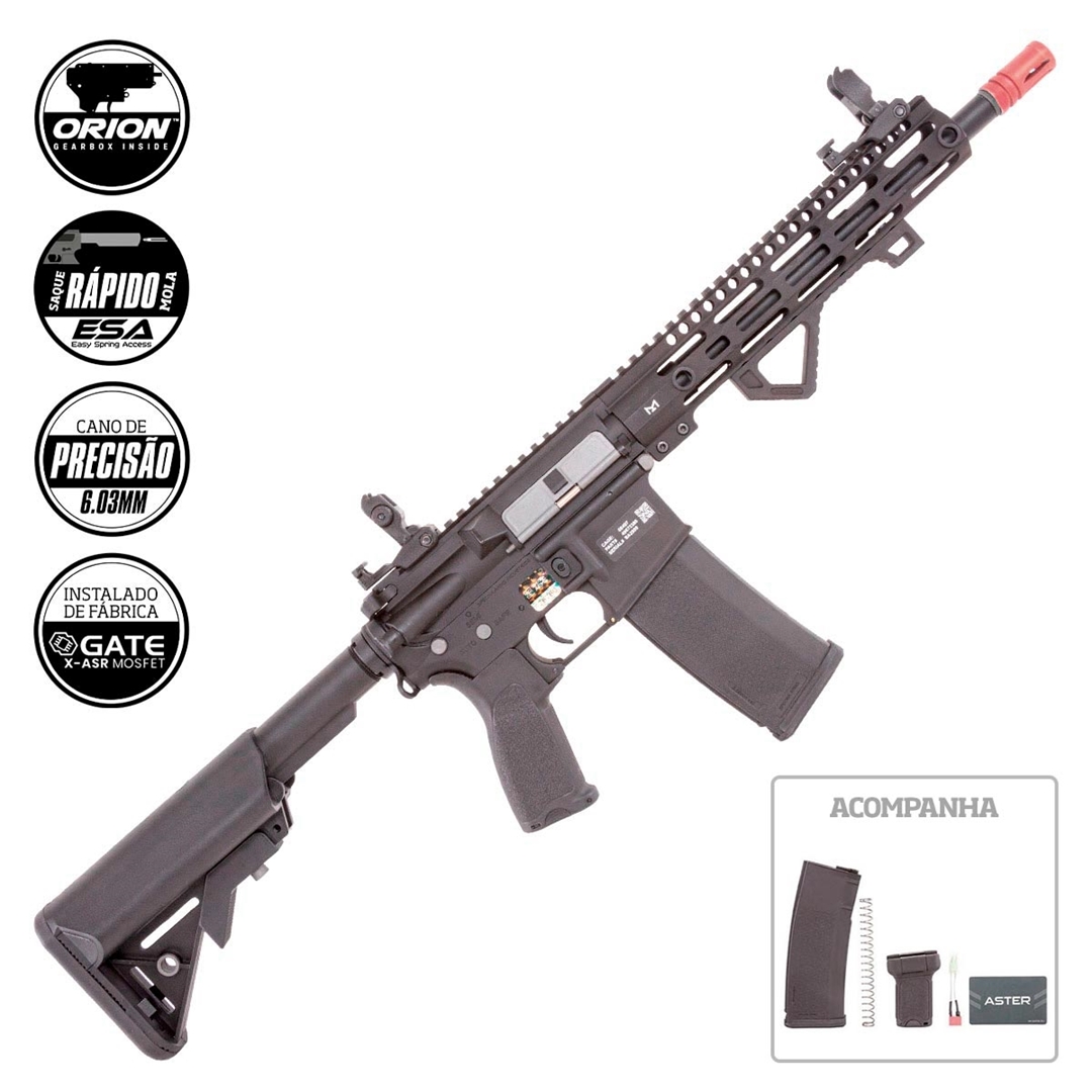 RIFLE DE AIRSOFT AEG M4 CARBINE LONG MLOK SAE20 BLACK EDGE ESERIES
